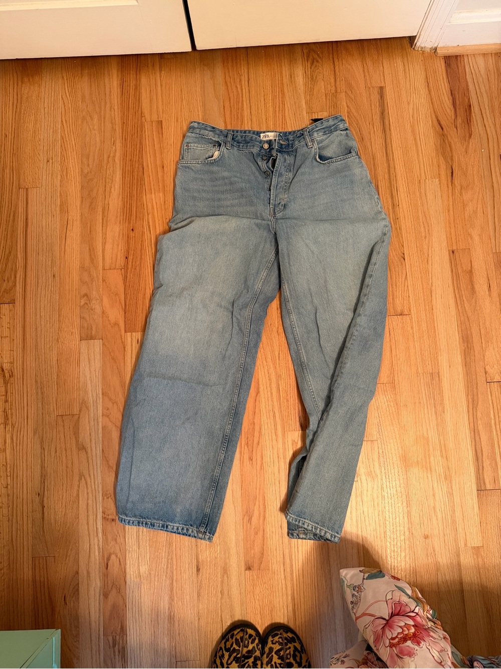Zara Zw Collection Comfort High-Rise Wide Leg Jeans